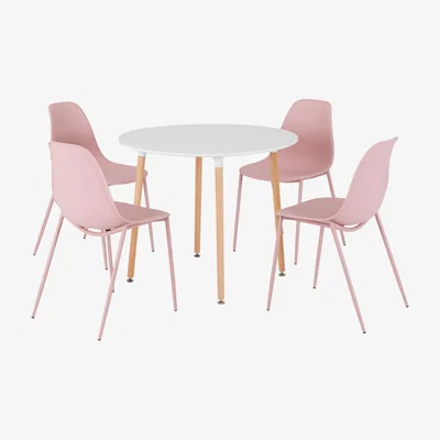 Dunelm Lindon Dining Set Pink