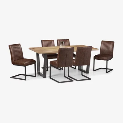 Dunelm Brooklyn Oak 6 Seater Dining Set Oak