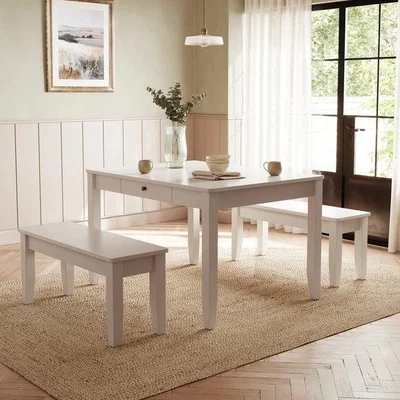 Dunelm Lynton 4 Seater Dining Table and Bench Set