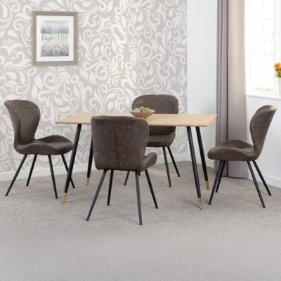 Dunelm Hamilton & Quebec 4 Seater Dining Table with 4 Dining Chairs