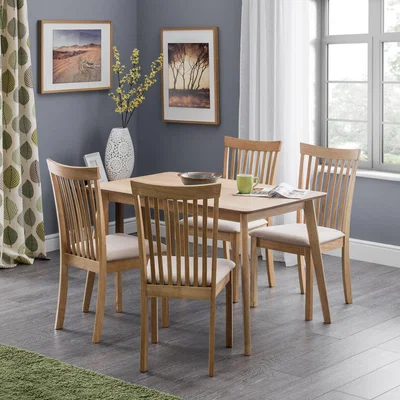 Dunelm Boden Rectangular Oak Veneer Dining Table with 4 Ibsen Dining Chairs Brown