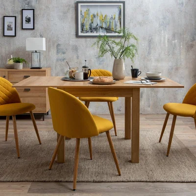 Dunelm Fulton Oak Dining Set with Astrid Chairs Light Oak
