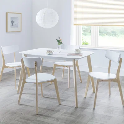 Dunelm Casa Rectangular Dining Table with 4 Dining Chairs White