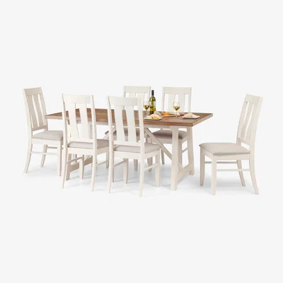 Dunelm Pembroke Dining Table with 6 Chairs Cream