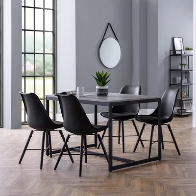 Dunelm Staten Dining Set with 4 Kari Chairs Black