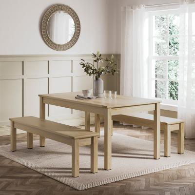 Dunelm Olney 6 Seater Dining Table and Bench Set