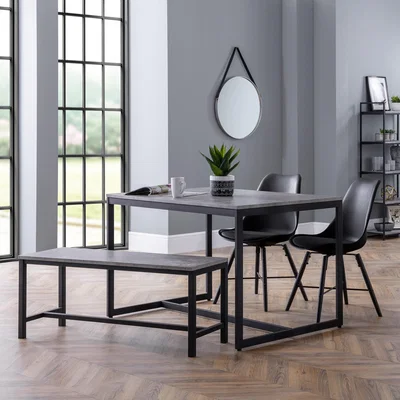 Dunelm Staten Dining Bench Set and 2 Kari Chairs Black