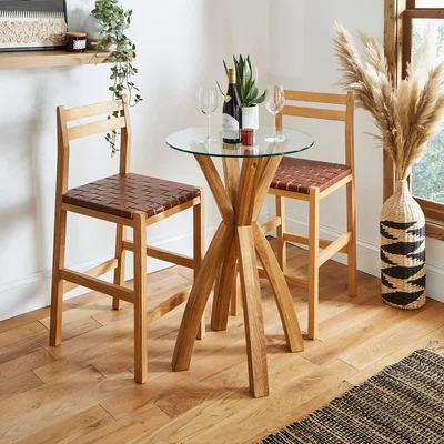 Dunelm Xavi Bar Table with Amari Bar Stool Ash (Brown)