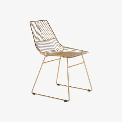 Dunelm Siena Set of 2 Self Assembly Dining Chairs Gold