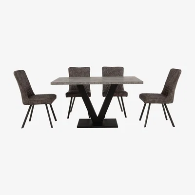 Furniture Village Rocket Dining Table and 4 Earth Chairs Dining Set