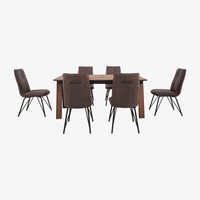 Furniture Village Habufa - Austin Extending Dining Table and 6 Chairs - 230-cm - Brown