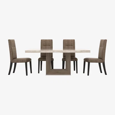 Furniture Village Stone International - Valentina Dining Table with 4 Dining Chairs