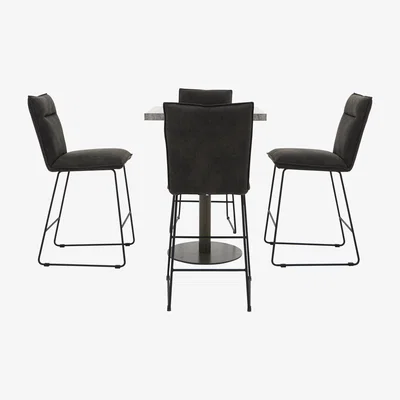 Furniture Village Moon Bar Table and 4 Bar Stools