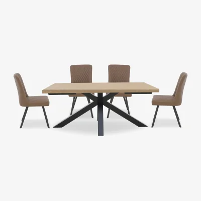 Furniture Village Earth Star Base Dining Table and 4 Chairs