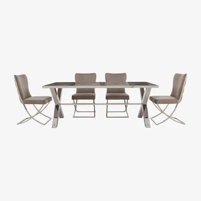 Furniture Village Vanquish Large Dining Table and 4 Dining Chairs