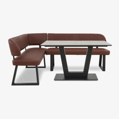 Furniture Village Venus Dining Table and Left Hand Facing Corner Bench - Tan