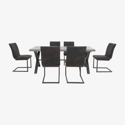 Furniture Village Moon Dining Table and 6 Cantilever Dining Chairs Dining Set - 150-cm