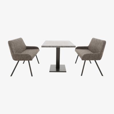 Furniture Village Rocket Dining Table with 2 Faux Leather High Back Benches Dining Set