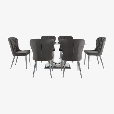 Furniture Village Donnie Dining Table and 6 Chairs - Grey