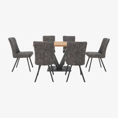 Furniture Village Compact Earth Dining Table and 6 Dining Chairs