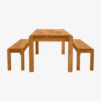 Furniture Village Bakerloo Small Extending Table and 2 Small Benches Dining Set
