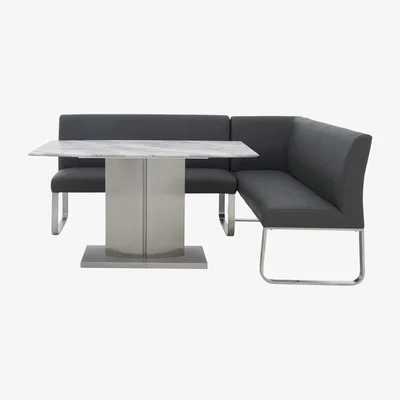 Furniture Village Cocoon Dining Table and Right Hand Facing Corner Bench - Black