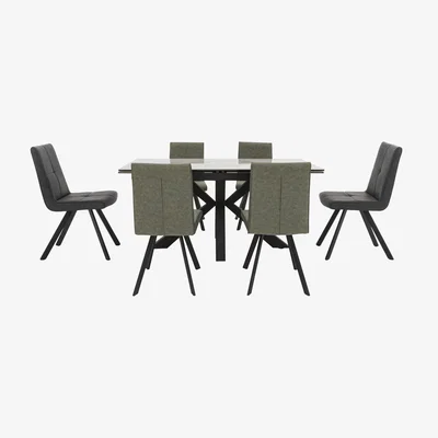 Furniture Village Phoenix Dining Table and 6 Dining Chairs
