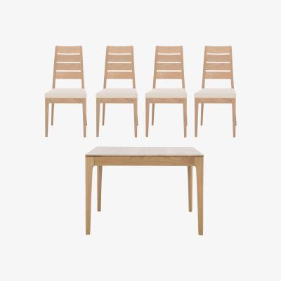 Furniture Village Ercol - Romana Small Extending Dining Table and 4 Slatted Dining Chairs - Brown