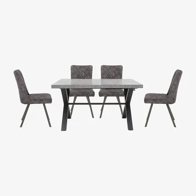 Furniture Village Moon Small Dining Table with 4 Earth Dining Chairs