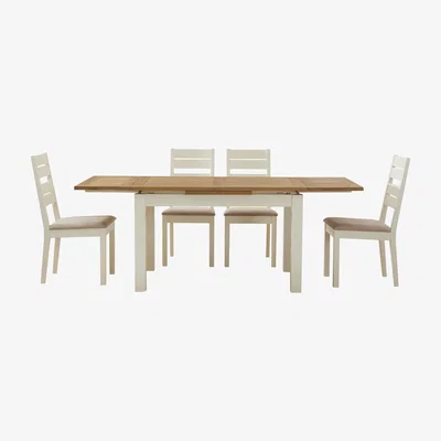 Furniture Village Compton Extending Dining Table and 4 Slatted Back Chairs
