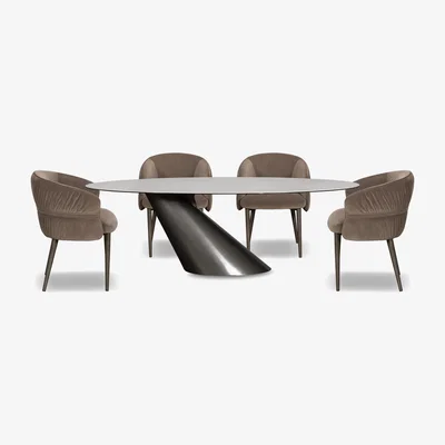 Furniture Village Vardy Oval Dining Table and 4 Fabric Chairs - In Time for Christmas