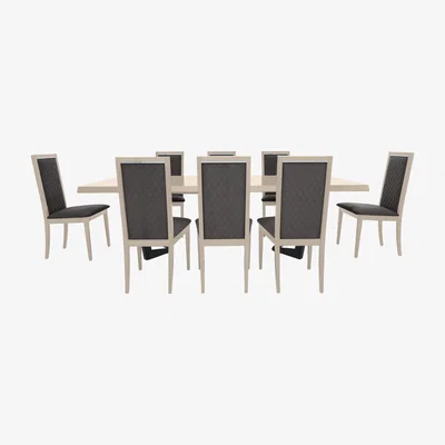 Furniture Village Palazzo 160cm Extending Dining Table in Sand Birch with 8 Rombi Dining Chairs