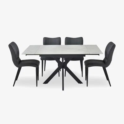 Furniture Village Clio Draw Leaf Extending Dining Table and 4 Chairs