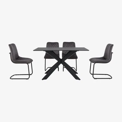 Furniture Village Creed Small Table and 4 Chairs Dining Set
