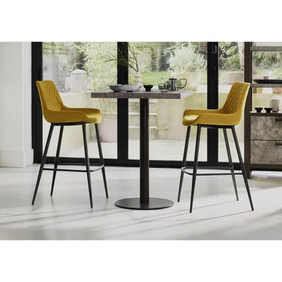 Furniture Village Moon Bar Table and 2 Rocket Bar Stools - Red