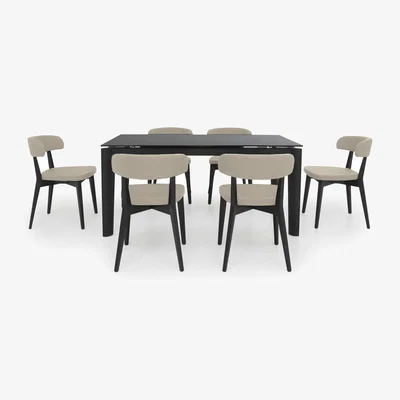 Furniture Village Connubia by Calligaris - Lord Extending Dining Table and 6 Siren Chairs - 160-cm