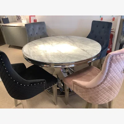 Furniture Village Dolce round dining table and 4 chairs