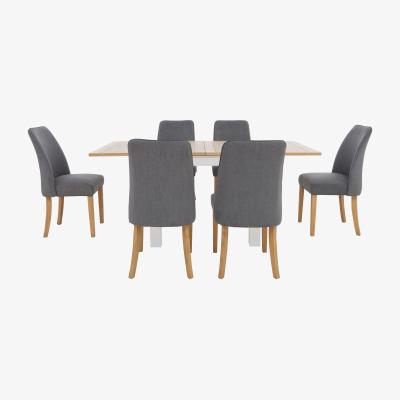 Furniture Village Furnitureland - Hamilton Flip Top Dining Table and 6 Fabric Chairs