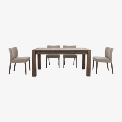 Furniture Village Havana Large Table and 4 Fabric Chairs - Beige