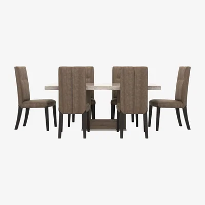 Furniture Village Stone International - Valentina Dining Table with 6 Dining Chairs