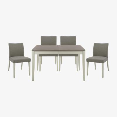 Furniture Village Skye Medium Table and 4 Upholstered Chairs - Grey