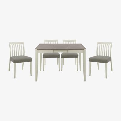 Furniture Village Skye Small Table and 4 Slatted Chairs - Grey