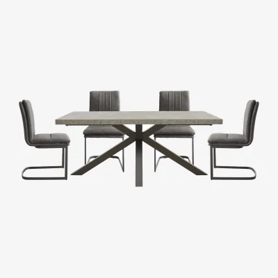 Furniture Village Moon Star Base Dining Table and 4 Upholstered Cantilever Chairs