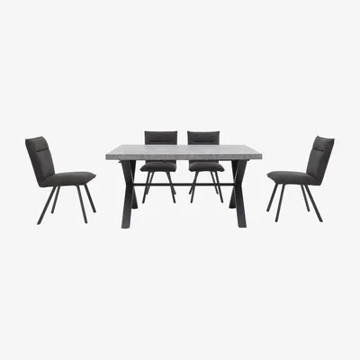 Furniture Village Moon Small Dining Table and 4 Chairs - Black