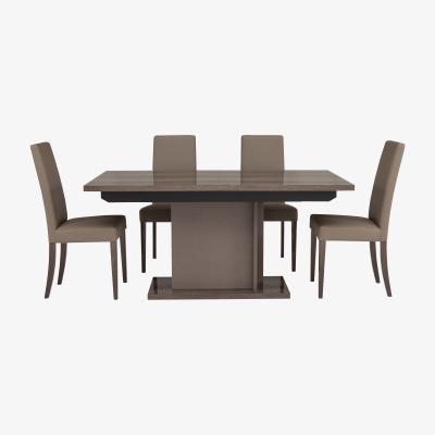 Furniture Village ALF - Soprano Extending Dining Table and 4 Chairs - Brown
