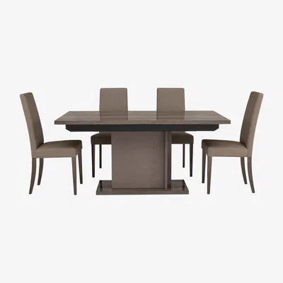 Furniture Village ALF - Soprano Extending Dining Table and 4 Chairs - Brown