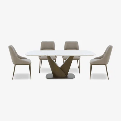 Furniture Village Camino Dining Table and 4 Chairs - 220-cm