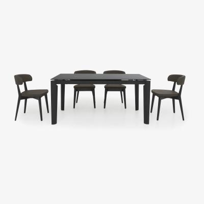 Furniture Village Connubia by Calligaris - Lord Extending Dining Table and 4 Siren Chairs - 130-cm