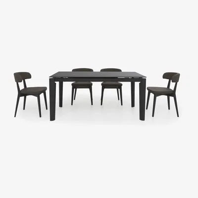 Furniture Village Connubia by Calligaris - Lord Extending Dining Table and 4 Siren Chairs - 130-cm