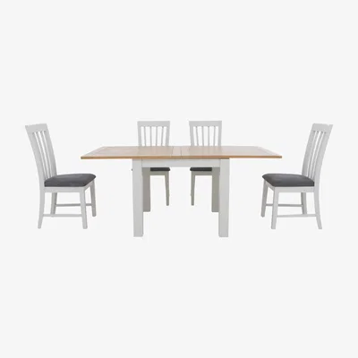 Furniture Village Furnitureland - Hamilton Flip Top Dining Table and 4 Wooden Chairs